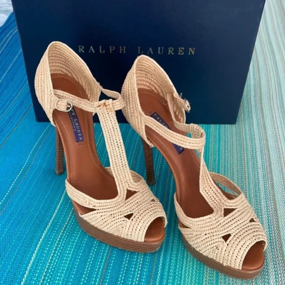 Ralph Lauren Collection: Jedina Raffia Sandal Pump